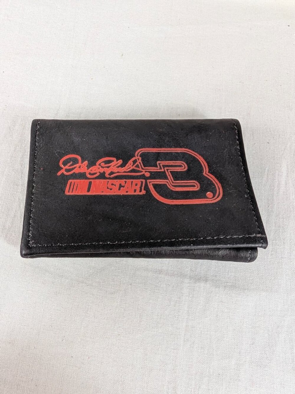 Dale Earnhardt #3 NASCAR Wallet Leather Made in USA Black Red Trifold NEW
